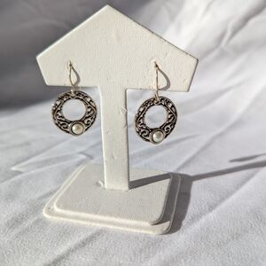 Vintage Israeli Sterling Silver & Pearl Earrings – Handcrafted Artisan Jewelry